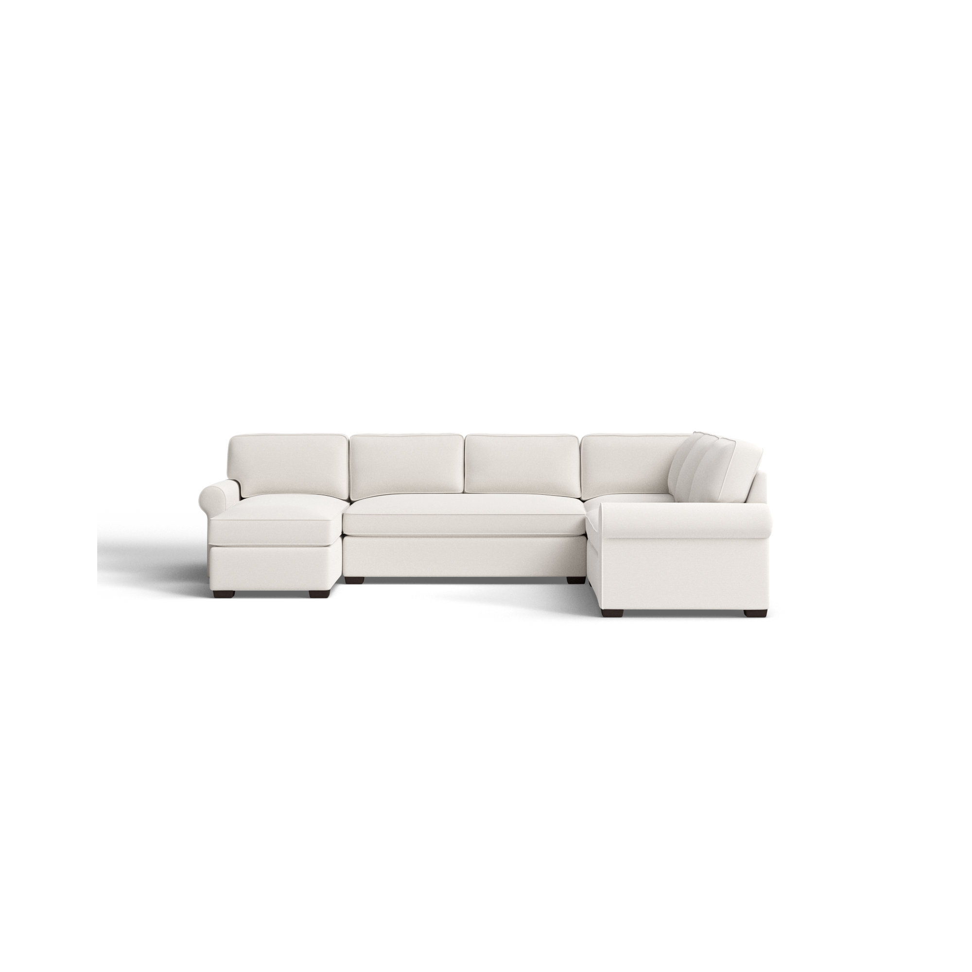 Porter Upholstered U-Sectional, Nomad Snow Crypton® Chenille, Left Hand Facing