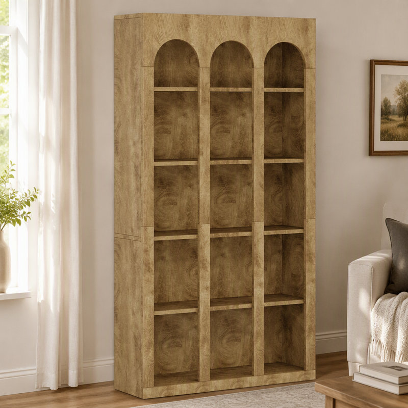 Bibliothèque en bois de 180 cm (70,8 po), tablette de rangement rustique à 5 niveaux