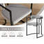 50cm H Velvet Upholstered Metal Accent in Gray