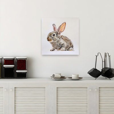 Cute Baby Bunny Contemporary Rabbit Forest Wall Art Print