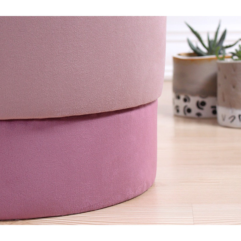Pouf bohémien en velours, rose, 16,9 x 15,0 pouces | 50% coton / 50% velours, éponge orthopédique 2,0 po | Repose-pieds élégant et confortable pour la décoration intérieure et l'hôtel, parfait pour les sièges et les décorations
