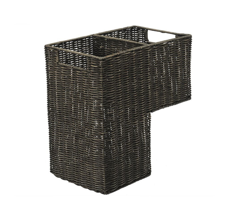 Panier d'escalier en osier, Espresso brun foncé