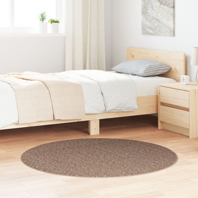Rug Brown Polyester Diameter 120 Cm Area Rugs Round Contemporary