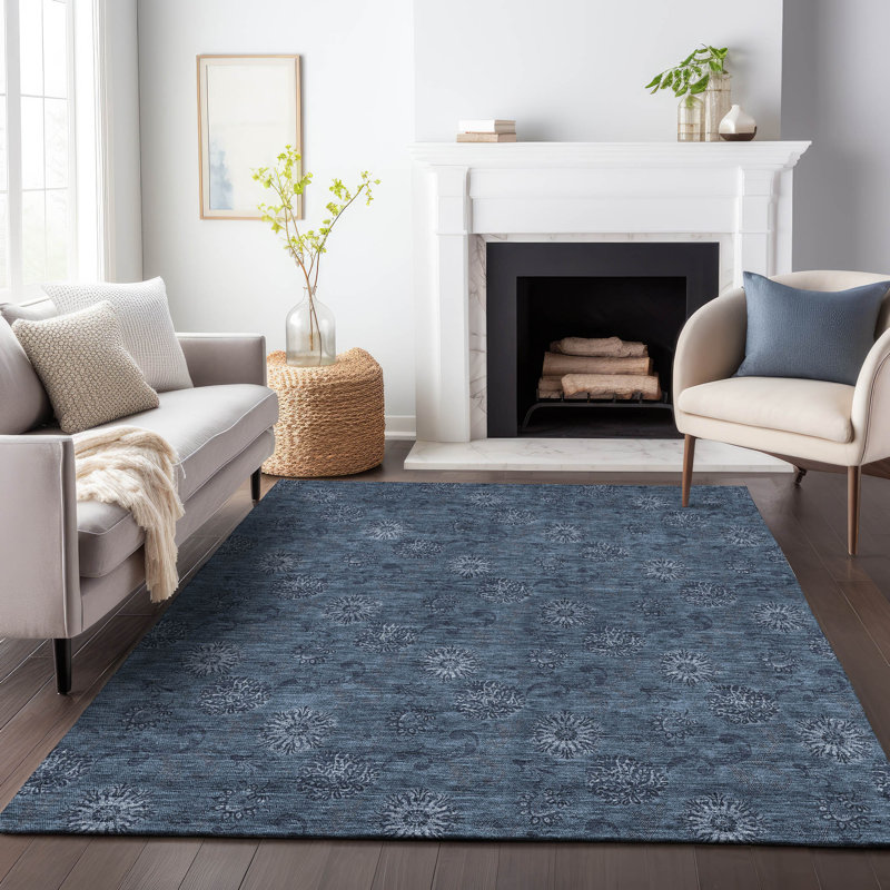 Malchow Flatweave Washable Floral Indoor / Outdoor Rug, Rectangle 10' x 14'