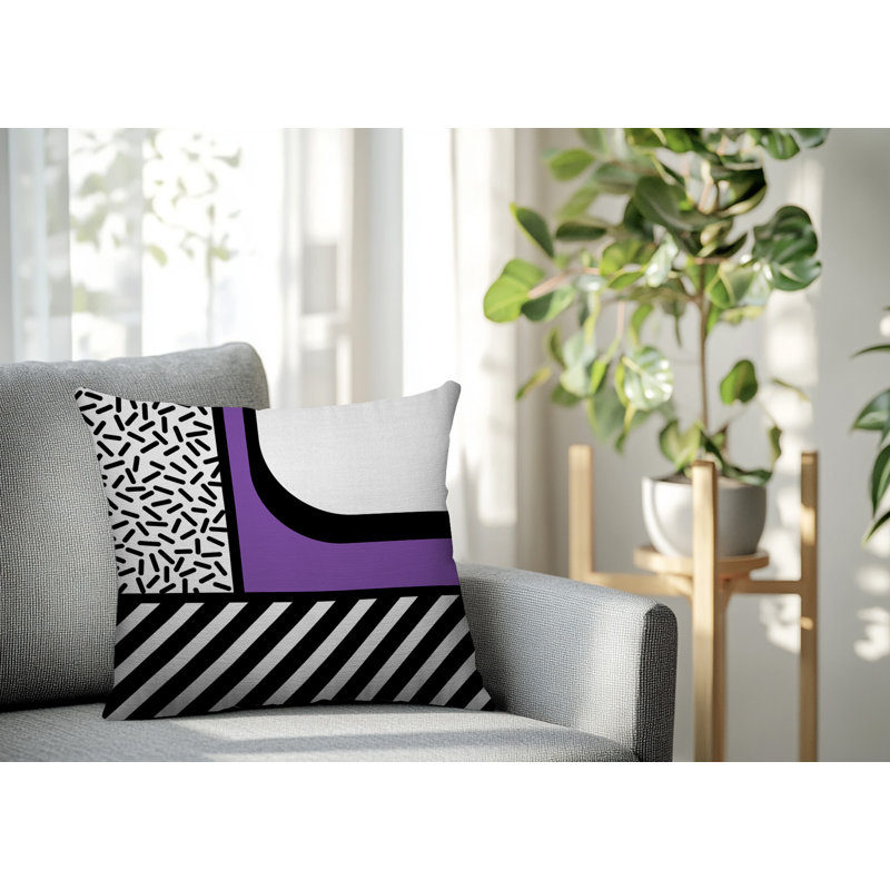 Oreiller carré réversible intérieur / extérieur Jazzo, Carré 16 po, Mauve
