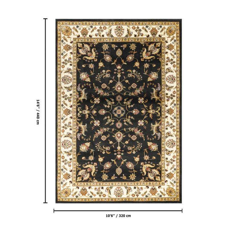 Pavillon de jardin classique en métal l 10 pi 6 po X 14 pi 6 po Tapis, Noir, Rectangle 10 pi 6 po x 14 pi 6 po