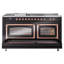 ILVE Nostalgie II Noblesse 60 in Dual Fuel Range 7 Burner, Griddle, Frenchtop-939345233-939345276