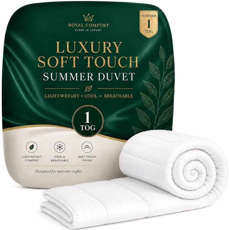 1 Tog Summer Duvet - Ultra Lightweight Cooling Duvet for Hot Sleepers , Breathable Microfibre, King