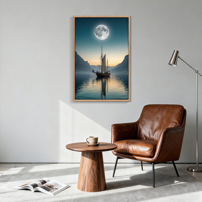 Ensemble de 1 tableau sur toile « Voile au clair de lune », 36"H x 24"W, Natural