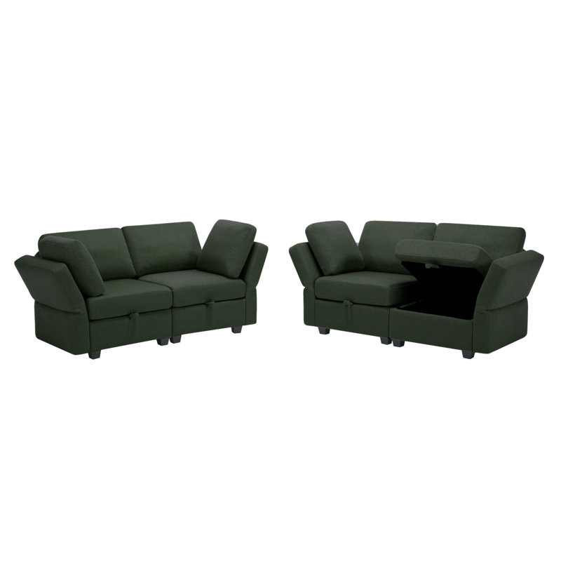 Ensemble de canapé confortable de style Mid-Century moderne avec rangement et fonctions réglables pour les petits espaces