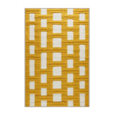 Tapis brun treillis lavable à la machine