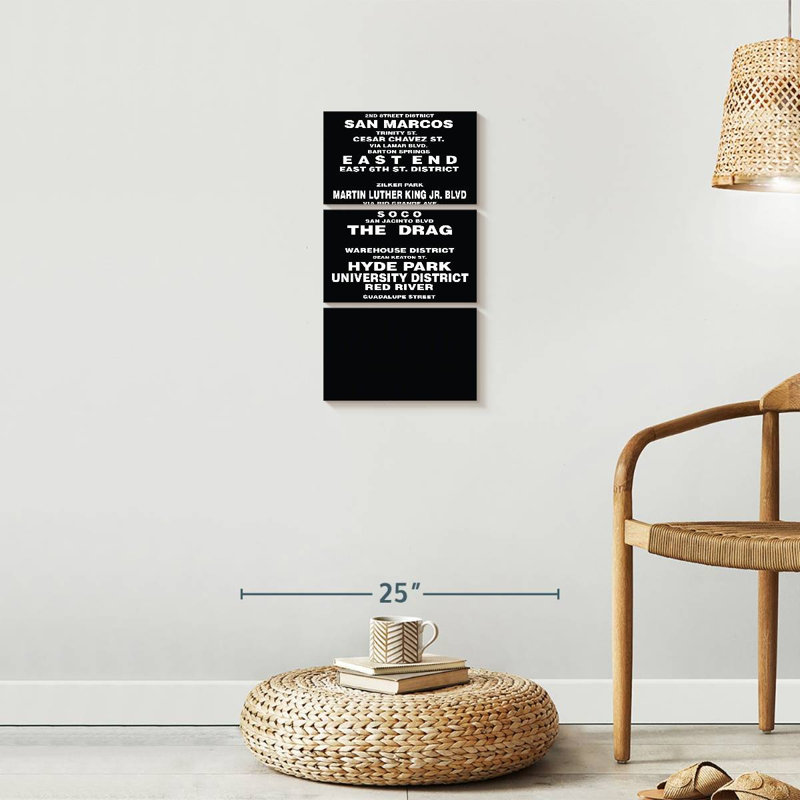 Voyage et aventure citations «Austin Bus Roll On Canvas» par Stark Art Collective, H 27 po x l 12 po x P 1 po