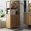 Armoire de rangement en bambou, armoire de salle de bain séparée avec 2 portes, organisateur d'armoire de plancher pour le salon, la cuisine-65428120