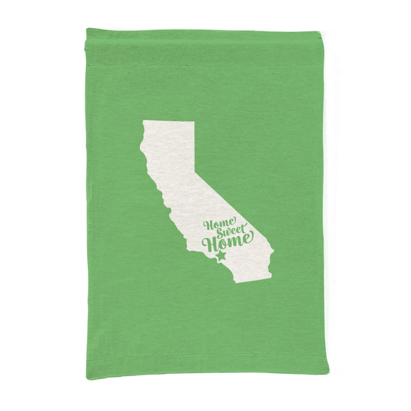 Doux foyer de Los Angeles — Silhouette de l'État de Californie — Tapisserie murale tissée portrait, H 70 po x l 50 po