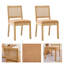 Ensemble de salle à manger en bois naturel avec 2 chaises à dossier canné, style Mid-Century moderne