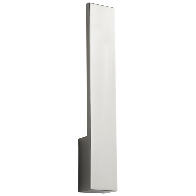 Icon Steel LED Armed Sconce, Satin Nickel