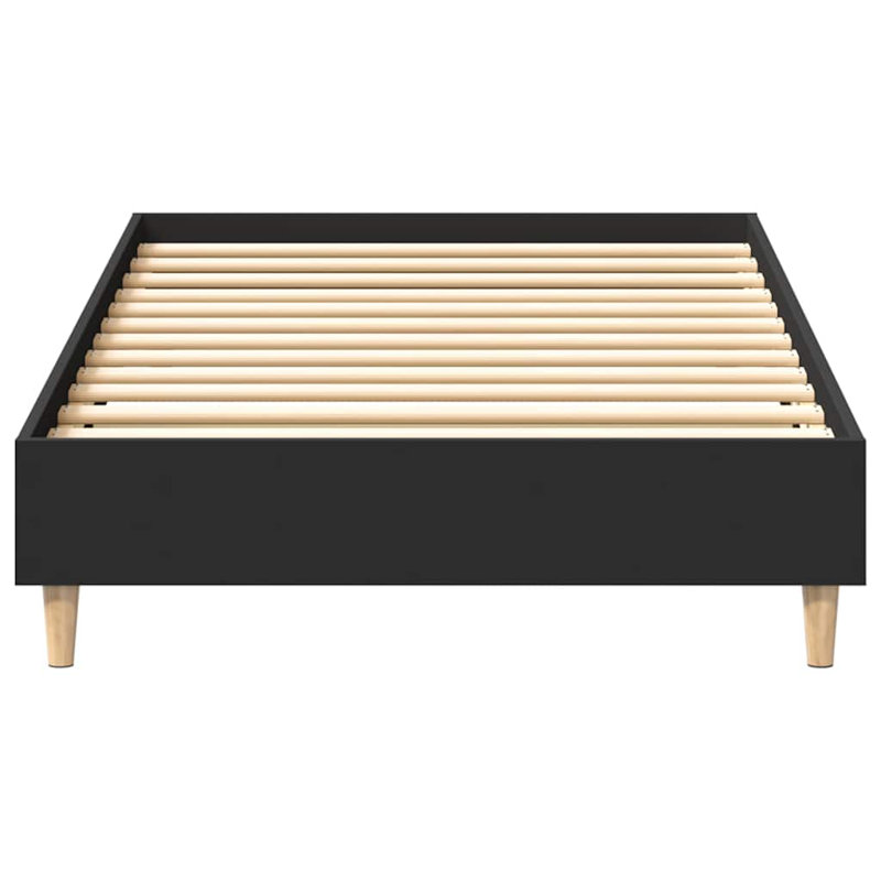 Bed Frame No Mattress Engineered Wood, Single (3'), Black