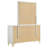 Jenny Wide Dresser With Mirror, Retro Modern Gold Legs, White-117055995