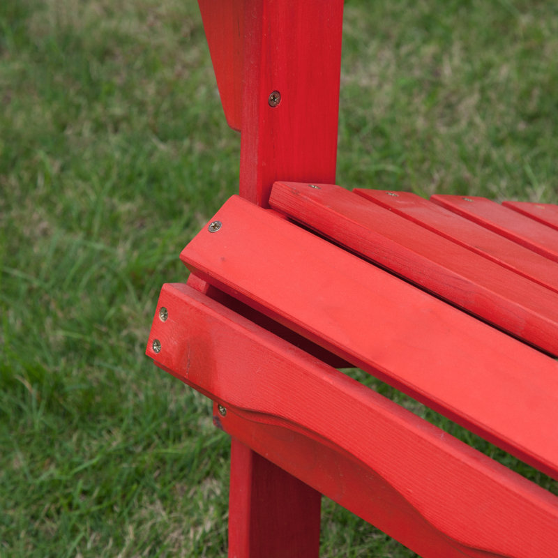 Chaise Adirondack pliante en bois massif Philbrick, Rouge