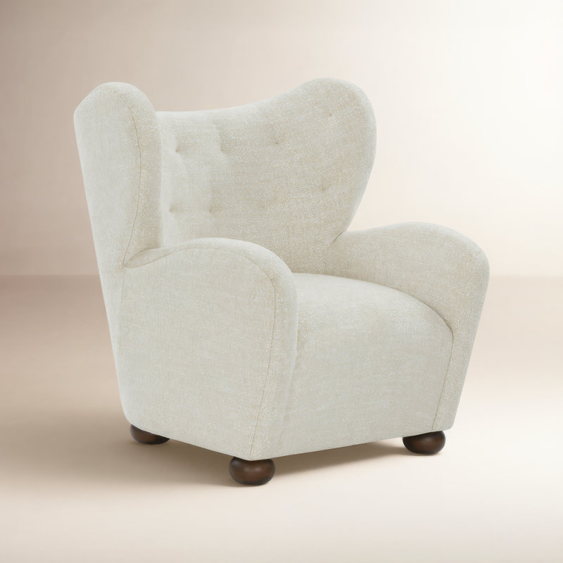 Fauteuil à oreilles Levin, Chenille taupe