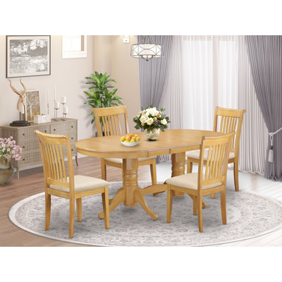Daniella Extendable Rubberwood Solid Wood Dining Set by Alcott Hill