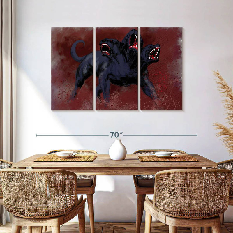 Kelan Cerberus, 36" H x 57" W