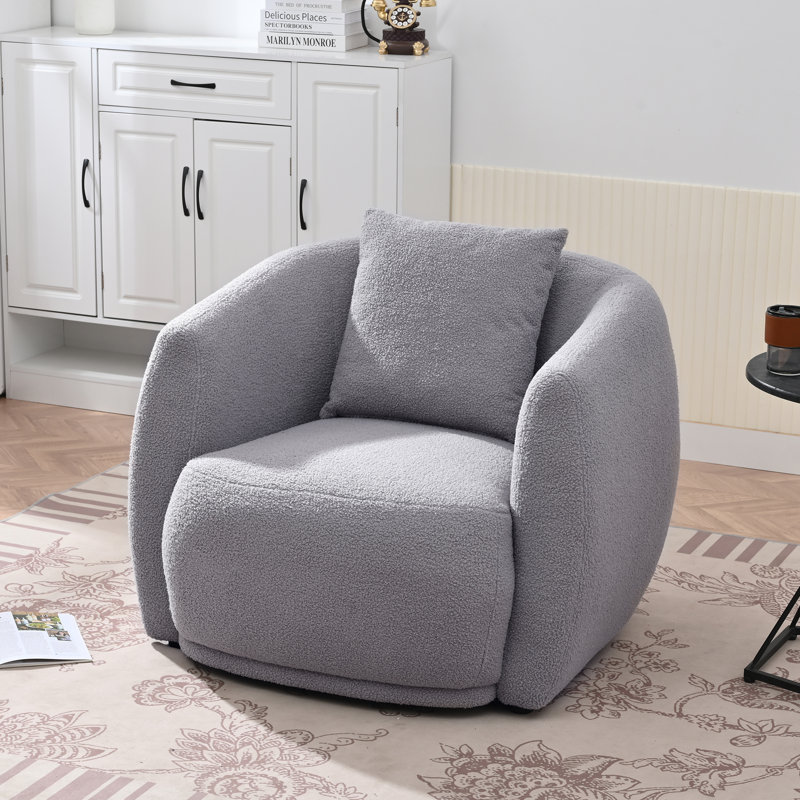 Comfortable U-Style Upholstered Armchair With 1 Pillow, Ideal For Living Room And Bedroom Relaxation, Modern Design, Durable Polyester Fabric, Perfect For Reading Or Watching TV