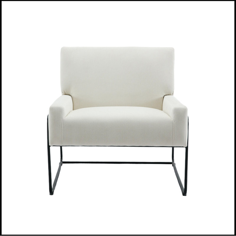 Lopardo Waiting Room Chair with Metal Frame, 100% Polyester Beige