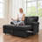 Chenille Chaise Lounge Sofa Bed With Removable Cushion-1238241495