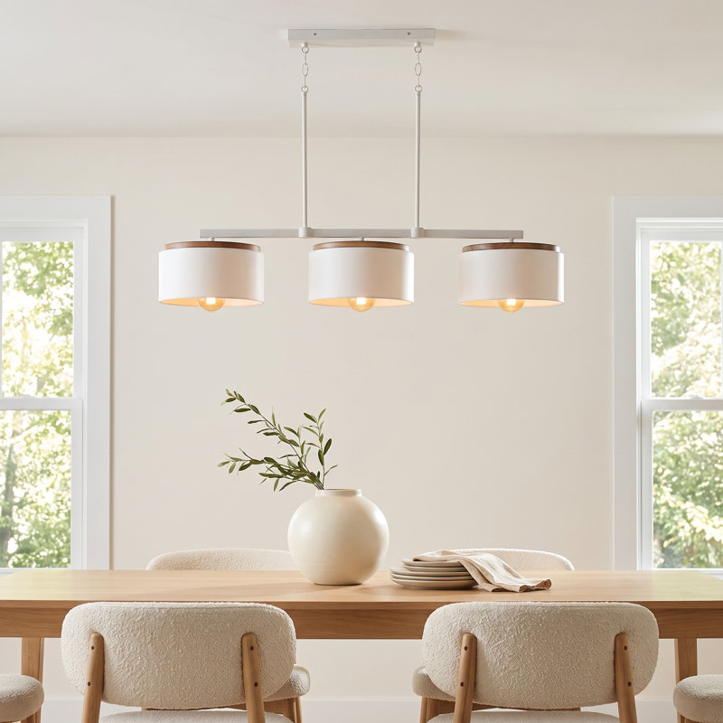 Donal 3 - Light Dimmable Kitchen Island Drum Chandelier