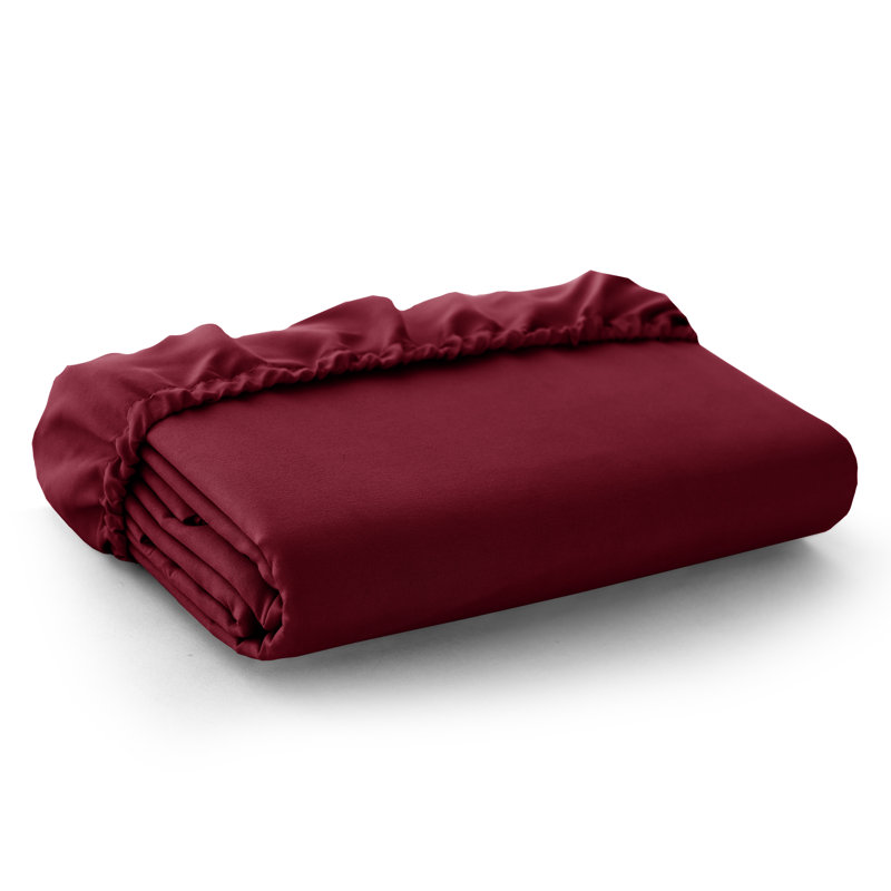 Lux Decor Soft Microfiber Bottom Sheets Upto 16 Inches Deep Pocket Fitted Sheet, King, Burgundy
