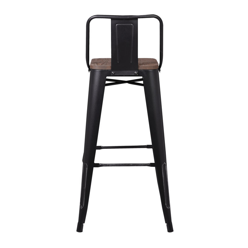 Julianne Counter Stool with Metal Frame, Black
