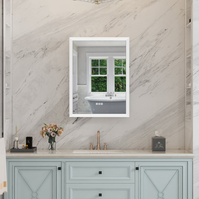 Armoire de salle de bain à miroir 24 po x l 32 po à fixation murale, Gauche