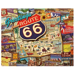 Magic Slice Route 66 by Kathleen Parr McKenna 12"x15" Non-Slip Flexible Cutting Board