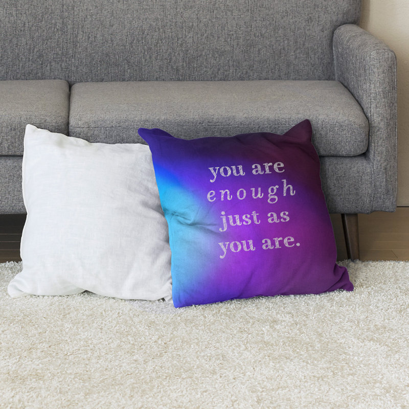 Coussin de sol you are so, 40 po x 40 po, Bleu / Mauve