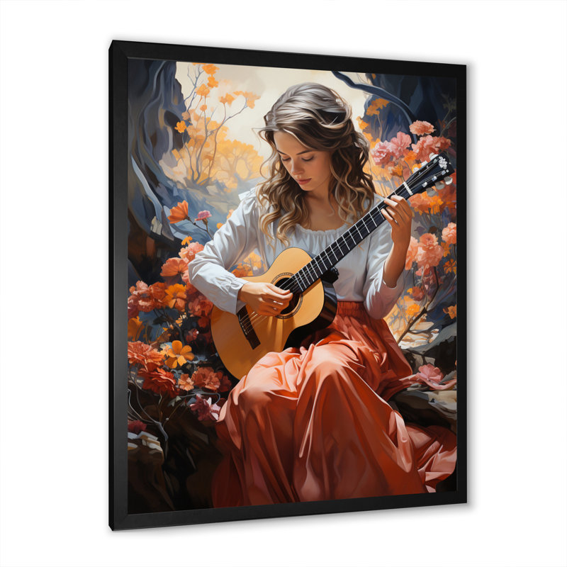 Radiant Serenade Music Portrait I - impression, H 20 po x l 12 po x P 1 po, Cadre photo noir