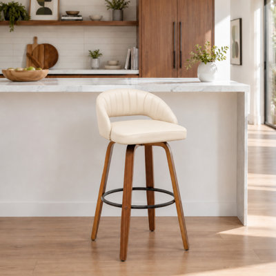 Tabourets de bar pivotants en simili cuir Lawrence