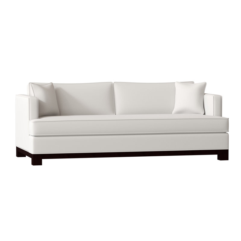 Canapé à accoudoirs encastrés avec coussins réversibles Cassidy, 60 pouces, Blanc Klein, Rouge
