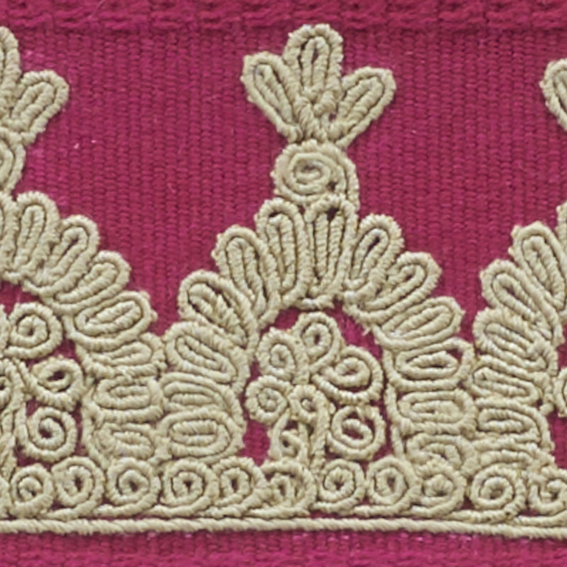 Noelia Embroidered Tape, Garnet