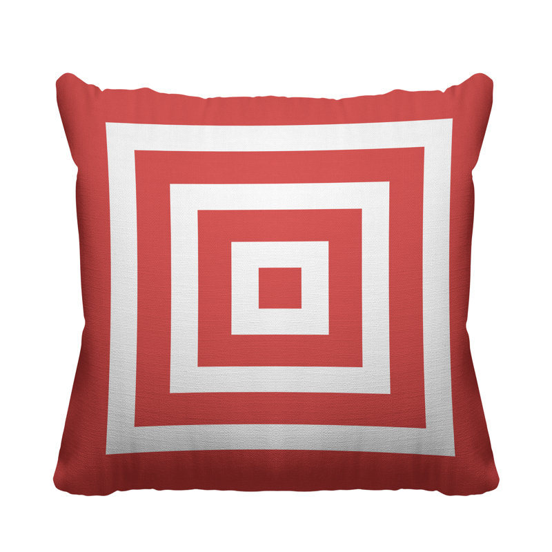 Coussin décoratif intérieur / extérieur Luella, L 15 po x H 15 po, Corail