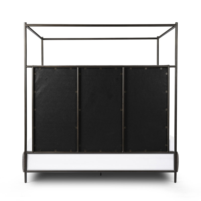 Leigh Canopy Bed-Palm Ecru-King, King, Gray