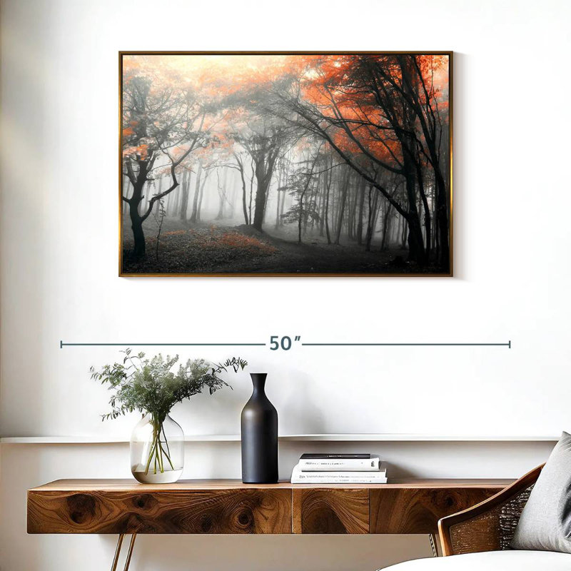 Autumn Grove II, Cadre flottant doré, 37 po x 25 po