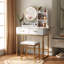 Meuble-lavabo l 31,5 po avec miroir lumineux et siège Borach-137989734