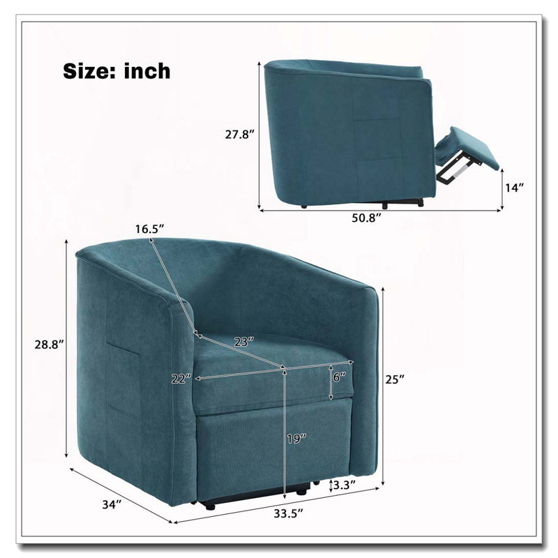 Fauteuil inclinable électrique Power Lift, Bleu