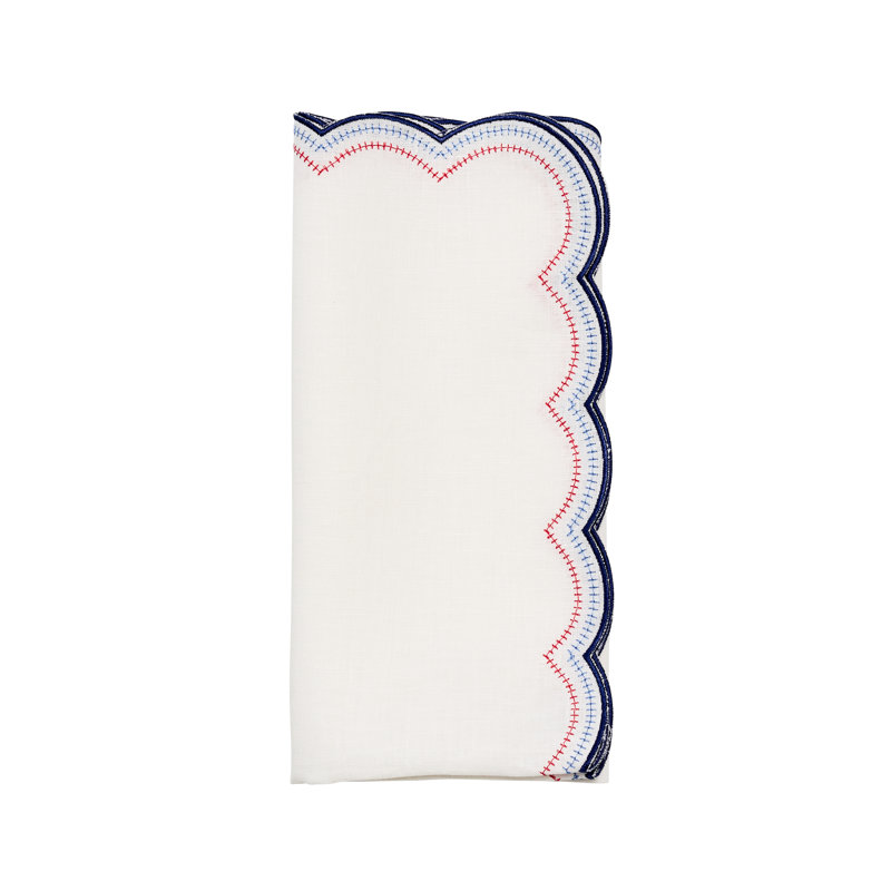 Lune Napkin, White/Red/Blue