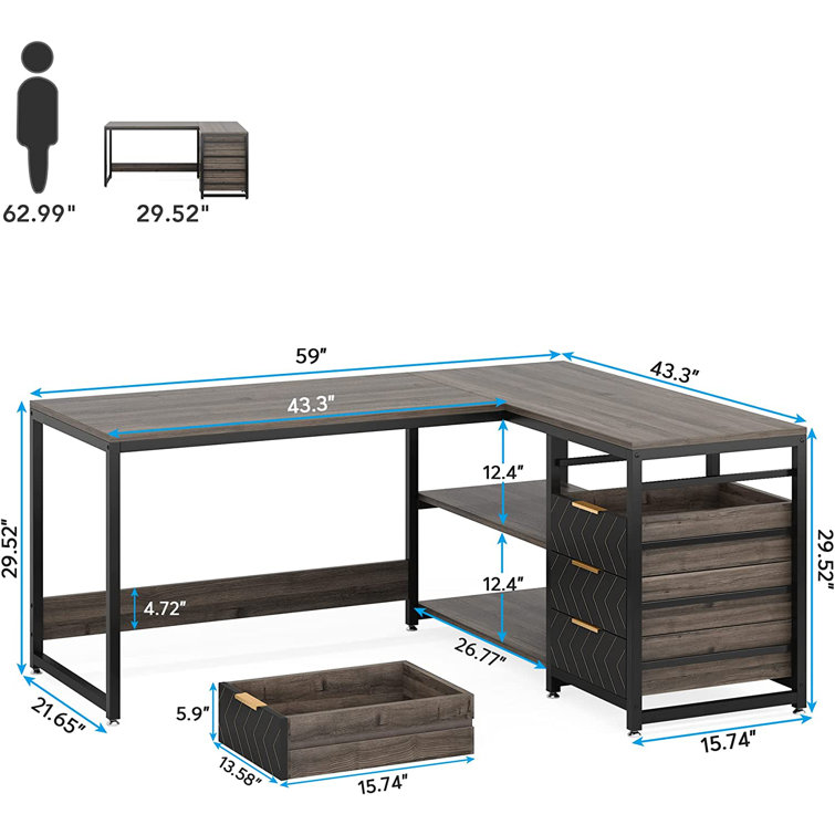 Inbox Zero 55.12'' Desk & Reviews