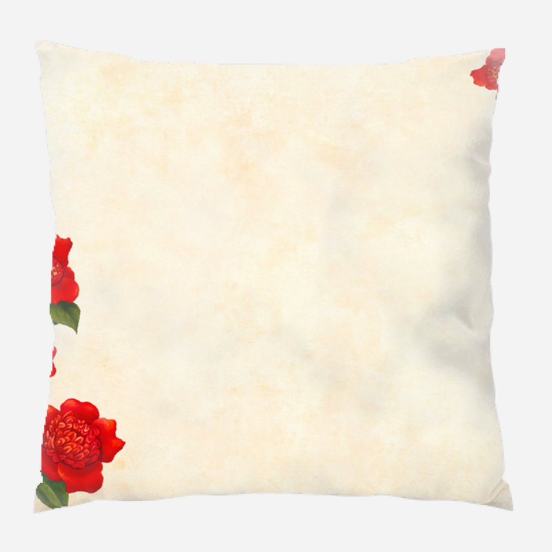Coussin décoratif fleur Cary, Intérieur, Microsuède