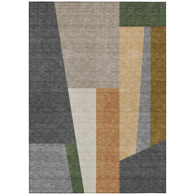 Machine Washable Indoor/Outdoor Chantille ACN2446 Geometric Rug