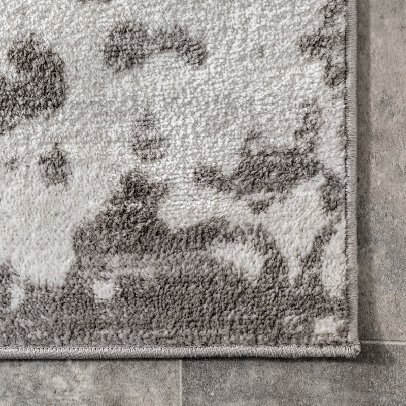 Marisol Abstract Area Rug for Living Room Bedroom Dining Room Kitchen, Grey/Ivory, Rectangle 10' x 14'