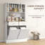 Kitchen Pantry Cabinet with Charging Station and Tilt-Out Trash Cabinet-1350199219